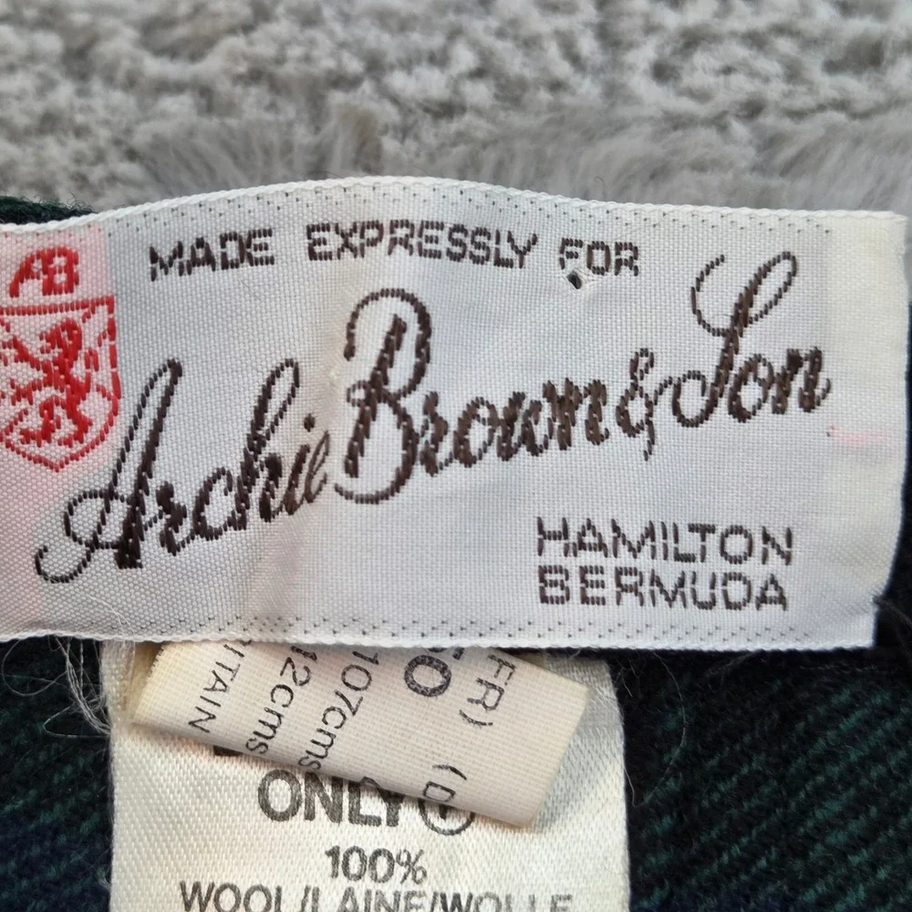 Archie Brown Son Wool Kilt Skirt Womens Sz 18 Plaid Pleated Wrap Midi Blue Green